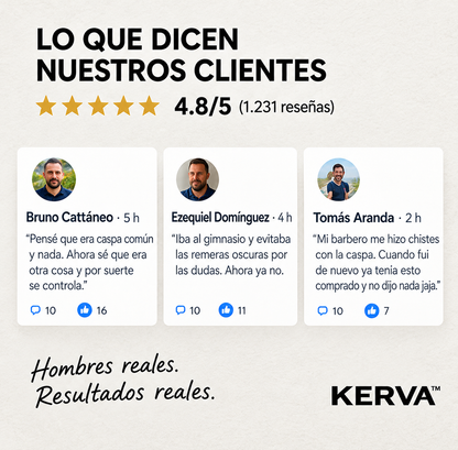 KERVA™ | Crema Antifúngica Permanente contra la Caspa y la Dermatitis Seborreica